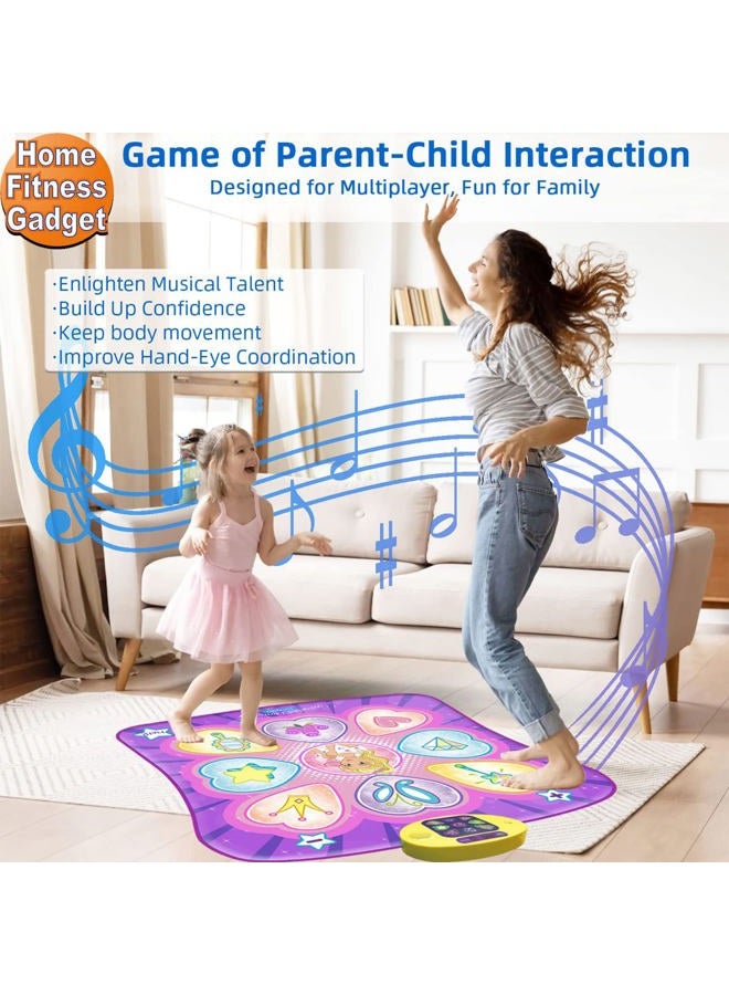 Sunlin Dance Mat Toys for Girls Ages 3-10 | Dance Pad with LED Lights, Adjustable Volume, 9 Built-in Music, 7 Game Modes, 5 Challenge Levels | Christmas Birthday Gifts for 3 4 5 6 7 8+ Years Old Girl - Image 4