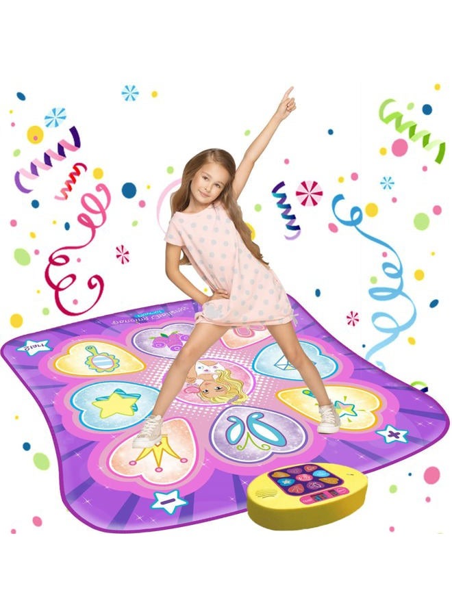 Sunlin Dance Mat Toys for Girls Ages 3-10 | Dance Pad with LED Lights, Adjustable Volume, 9 Built-in Music, 7 Game Modes, 5 Challenge Levels | Christmas Birthday Gifts for 3 4 5 6 7 8+ Years Old Girl - Image 1