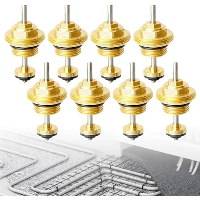 UNDERFLOOR HEATING MANIFOLD, PACK OF 8 RETURN BOLTS VALVE CORE, VALVE INSERT FOR UNDERFLOOR HEATING, RETURN PIN VALVE INSERT, RELIABLE VALVE INSERT FOR UNDERFLOOR HEATING - Image 2