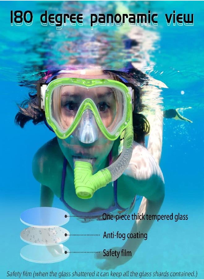 Seago - Kids Swim Goggles Snorkel Mask Diving Scuba Mask Snorkeling Goggles for Kids Boys Girls Youth, Anti-Fog 180° Clear View Kids Pool Underwater Swimming Goggles with Nose Cover, Snorkel Swim Equipment - Image 1