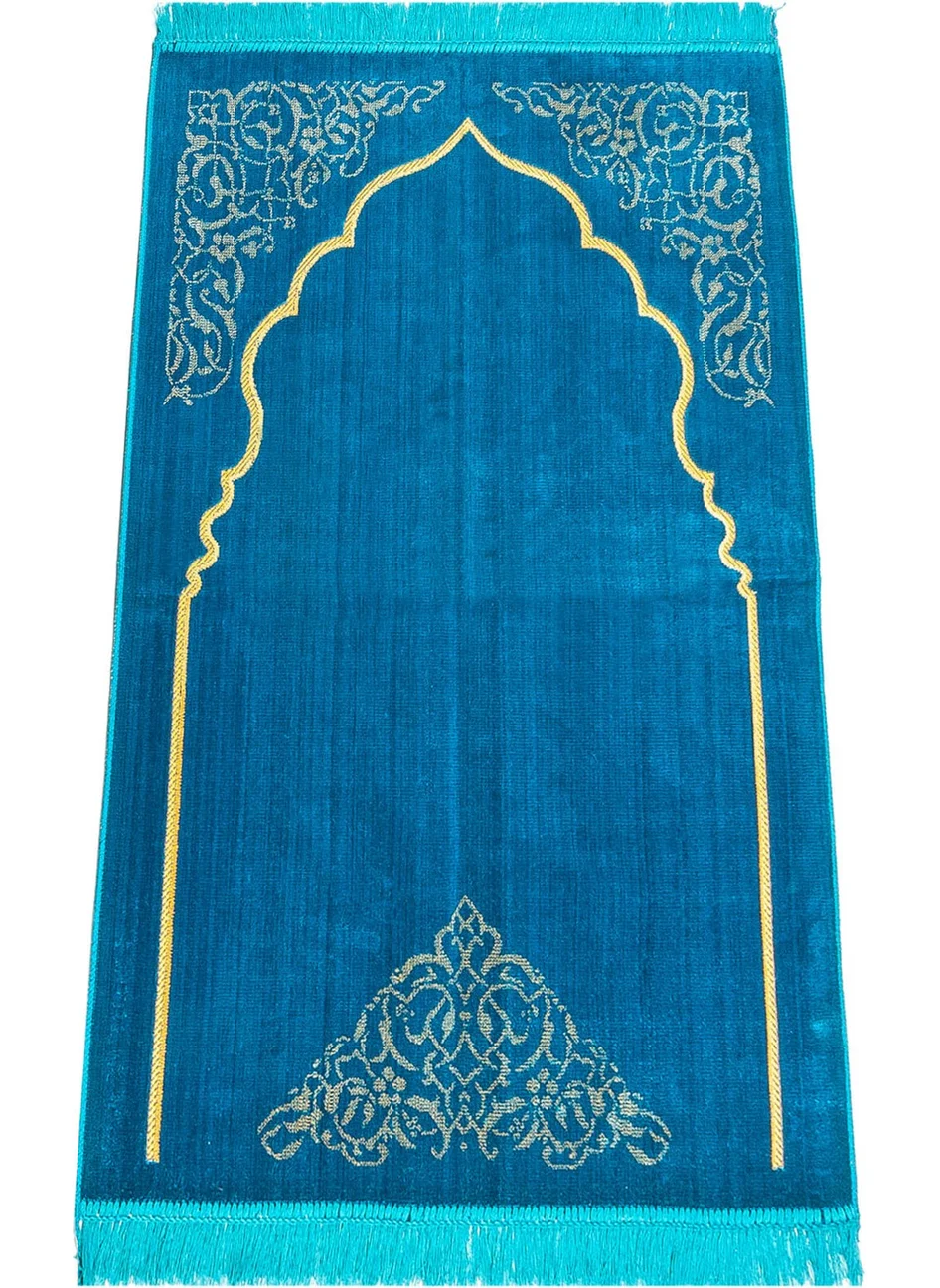 İhvan Online Dodya Velvet Prayer Rug - Blue