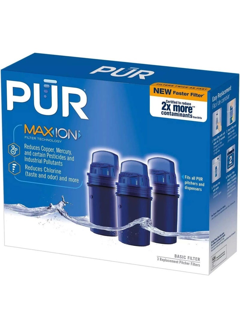 Pur Maxion Filter Technology Pitcher Replacement Water Filter 3 Pack - Image 1