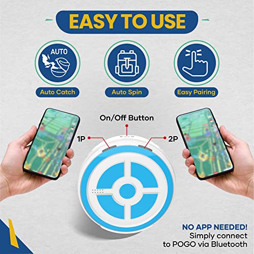 megacom DuoMon 1P/2P dual account Auto Catcher compatible for Pokemon Go Plus - Compact Go Accessory with Auto Catch, Voice Notifications - Faster Wireless Bluetooth for Pocket Go Game (Blue) - Image 2
