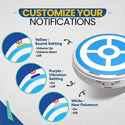 megacom DuoMon 1P/2P dual account Auto Catcher compatible for Pokemon Go Plus - Compact Go Accessory with Auto Catch, Voice Notifications - Faster Wireless Bluetooth for Pocket Go Game (Blue) - Image 3