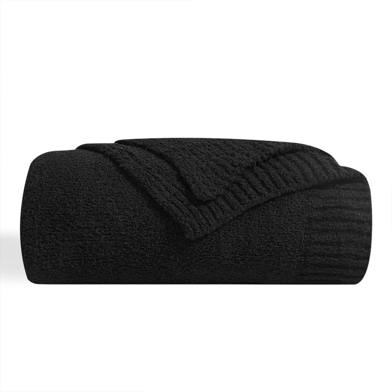 bearberry Super Soft Fluffy Throw Blanket Lightweight Cozy Warm Bed Blankets for Couch Bed Sofa All Season Black 60x80