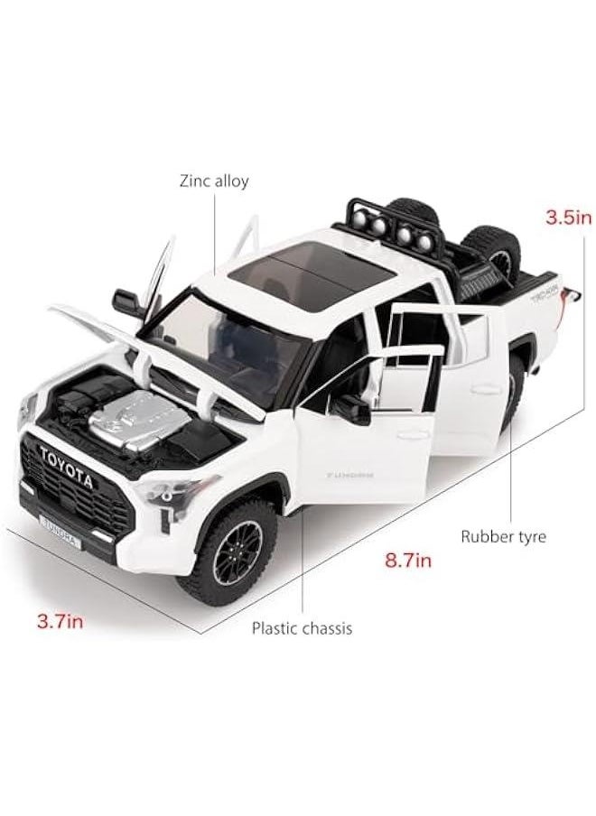 Generic - 1:24 Tundra Off-Road Pickup Car Model, Pull Back Diecast Truck Toy with Sounds＆Lights for Kids Boys Girls and Adults, Gift White. - Image 1