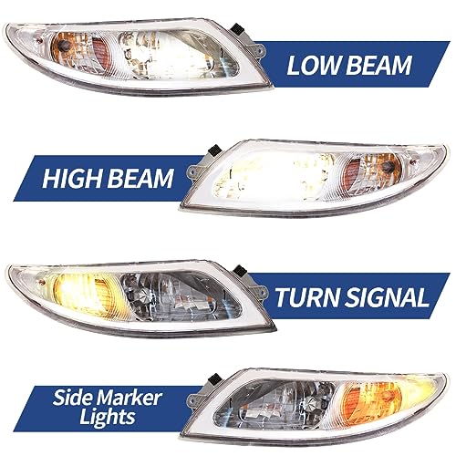 LEAVAN Headlights Assembly Fit for International Durastar 4200 4300 4400 4900 Truck,2002-2018 International 4300 Headlight Headlamp PairPair Driver (Left Side) and Passenger (Right Side) - Image 3