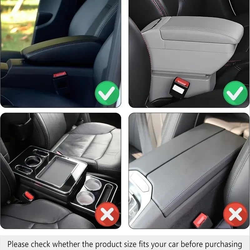 JAMBUVANTI® Upgraded Car Center Console Cover,Microfiber Leather Car Armrest Cover Cushion with 2 Storage Bags,Universal Car Armrest Storage Box Car Interior Accessories for Most Vehicles - Image 3