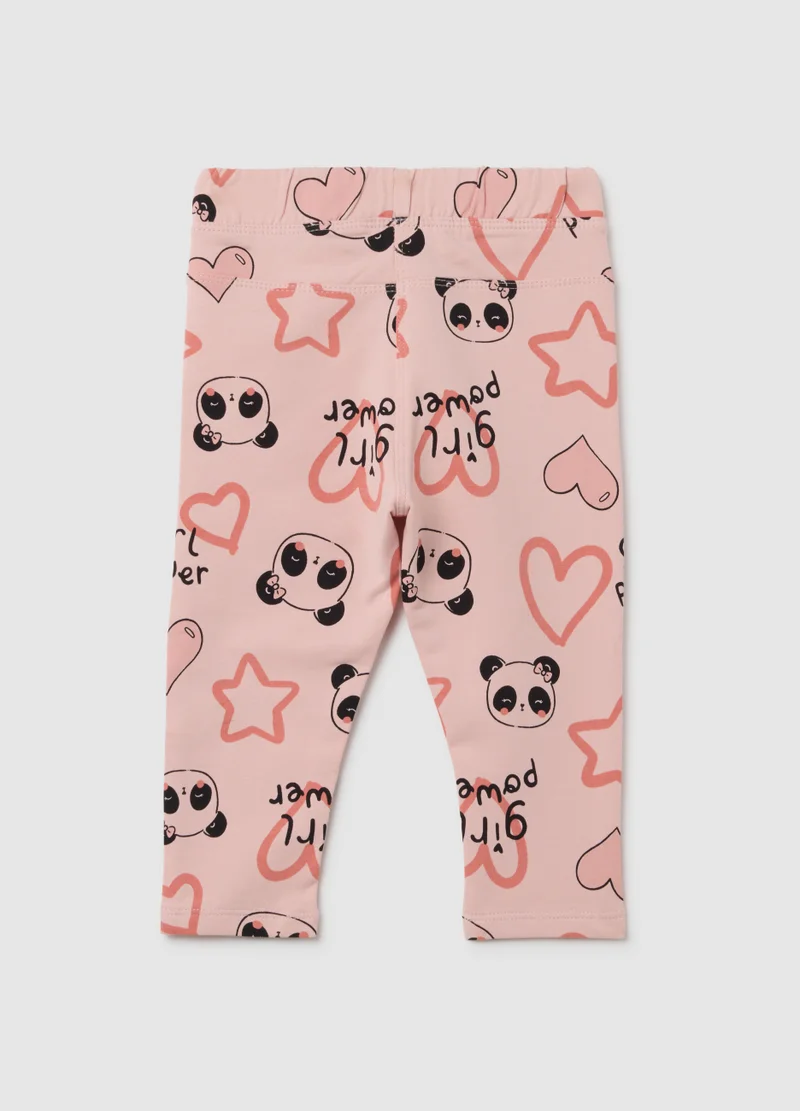 او في اس BABY GIRL COTTON STRETCH PINK TREGGINGS