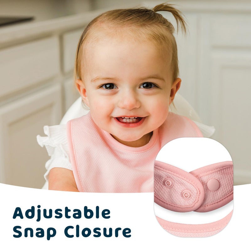 Tiny Twinkle Baby Feeding Bibs 8 Pack - Waterproof and Absorbent Infant Drool and Feeding Baby Bibs (Girl Set 8-Pack) - Image 3