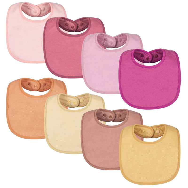 Tiny Twinkle Baby Feeding Bibs 8 Pack - Waterproof and Absorbent Infant Drool and Feeding Baby Bibs (Girl Set 8-Pack) - Image 1