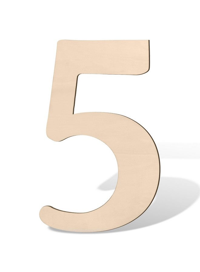 Coowayze 17 inch Large Wooden Numbers for Party Decor, Big Wood Number 5 for Wall Decor, Unfinished Blank Giant Wooden House Numbers, Wood Signs for Crafts, Birthday, Rustic Wedding, Christmas, Baby Shower - Image 1