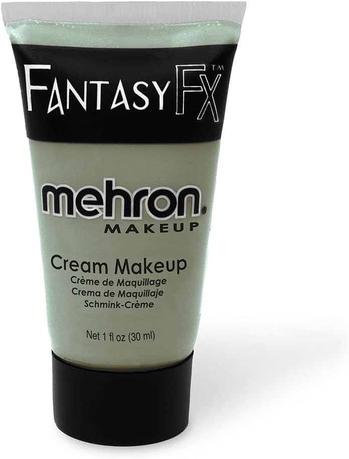 Mehron Fantasy FX Cream Makeup in Zombie Flesh - 1 oz Squeeze Tube for Face and Body Painting - Image 1