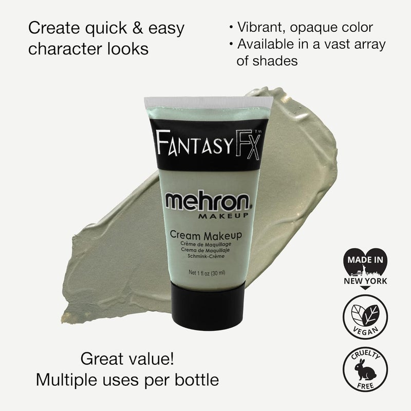 Mehron Fantasy FX Cream Makeup in Zombie Flesh - 1 oz Squeeze Tube for Face and Body Painting - Image 2