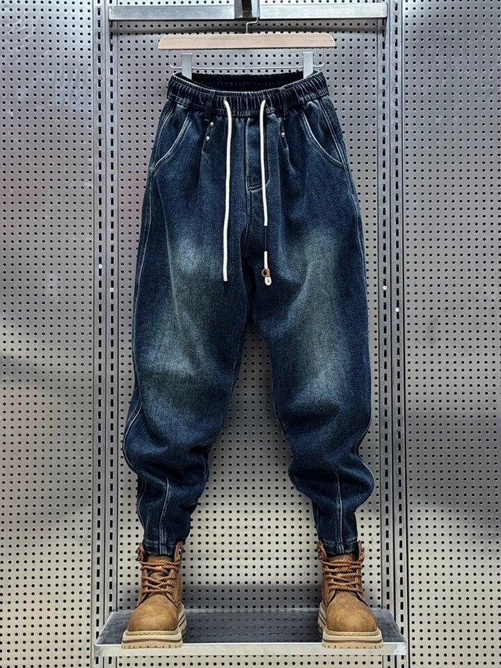 Unisex Classic Denim Jeans Loose Fit Daily Outdoor Wear - Image 1