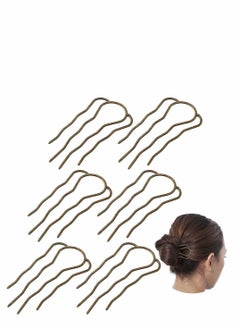 Y&D Hair Fork Clip, Stick Side Comb Hairpin Bun Updo Sticks Alloy 4 Prong Pins Clips Grips for Women Styling Tool Accessories, 6 Pieces, 87 mm ( Bronze Color )  - Image 1