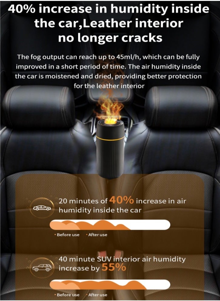 Lullaxx - Lullaxx Car Aromatherapy Diffuser - 100ml USB-Powered Ultrasonic Essential Oil Humidifier with Cool Mist, 7-Color LED Lighting for Cars, Home & Office (Black) - Image 1