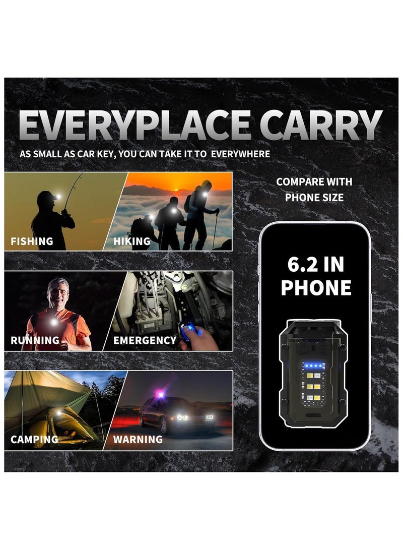 Mini Keychain EDC Flashlight Rechargeable, 1000 High Lumens Super Bright Flash Lights Small Portable Tactical Pocket Torch with Magnet  Clip, 8 Modes,USB C Ipx65 Waterproof - Image 5
