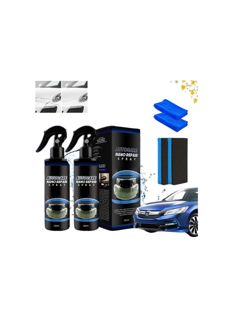 Beauenty Autocare Nano Repair Spray, Nano Sparkle Cloth Car Scratch Remover, Nano Scratch Repair Spray, Nano Car Scratch Removal Spray, Car Scratch Remover for Deep Scratches, Car Wax Scratch Remover (2pcs)  - Image 1