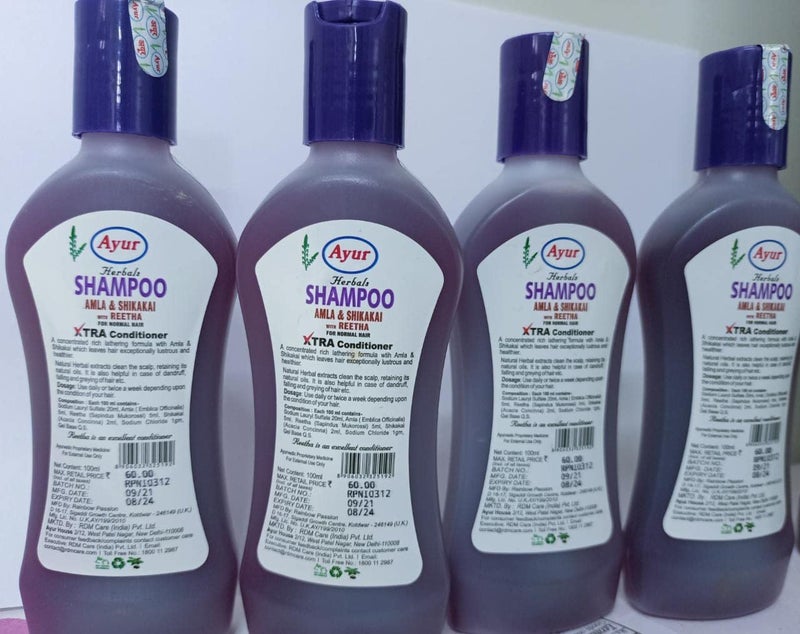 Ayur Amla & Shikakai Shampoo pack of 4 (400 ml) - Image 2