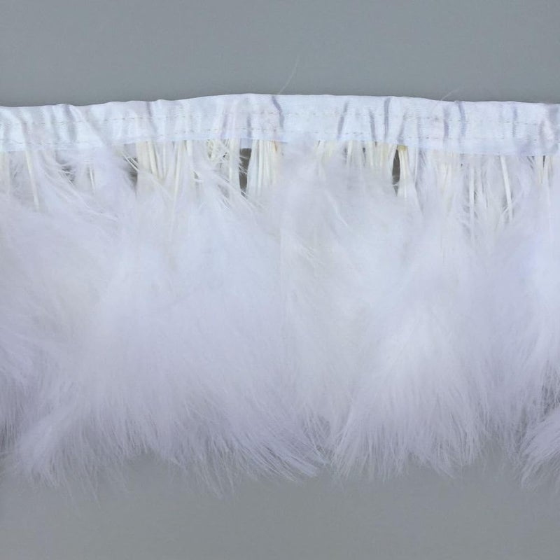 Sowder Turkey Marabou Feather Fringe Trim Pack of 2 Yards(White) - Image 2