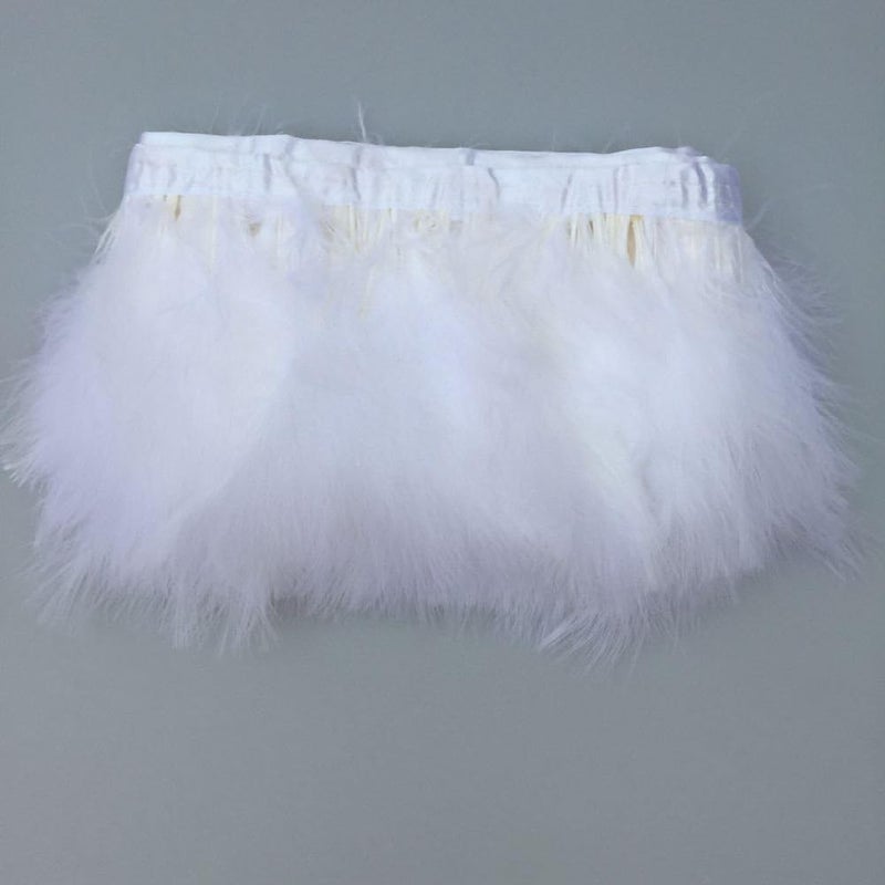 Sowder Turkey Marabou Feather Fringe Trim Pack of 2 Yards(White) - Image 1