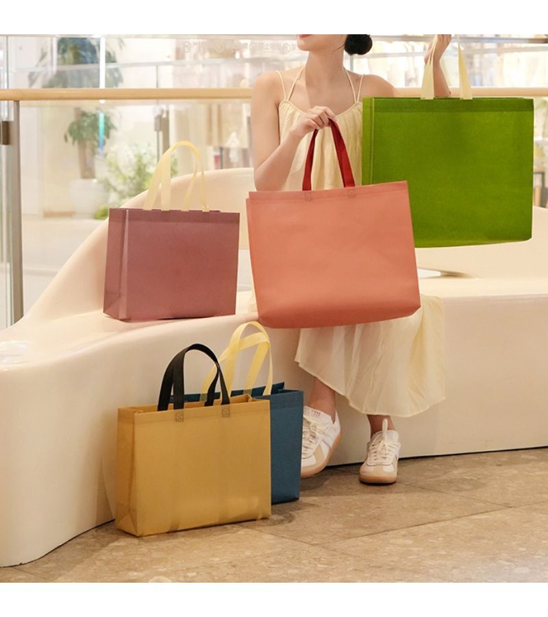20 Pack Reusable Tote Bags In Toffee Color 35x25x10 High Quality Nonwoven Shopping Grocery Bags With Sturdy Handles Durable PP Material For Parties DIY And Storage - Image 4