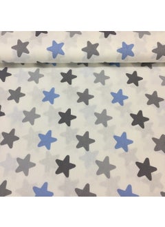 Bebek Özel Baby Special
 Cotton Baby and Kids Fitted Sheet with Big Gray Blue Stars 120X200 