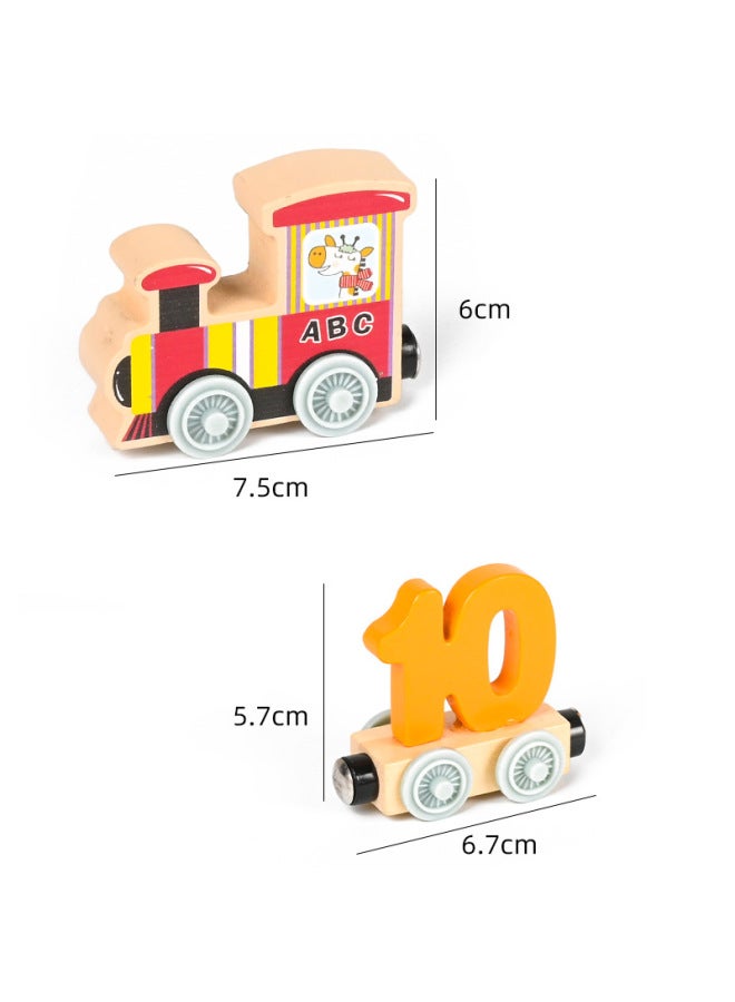 Children's Educational Wooden Toys Section 12 Magnetic Digital Educational Assembled Color Wooden Train Educational Toys-Color:Electric Cars Can Only Drive 6-7 Knots At Most. - Image 4