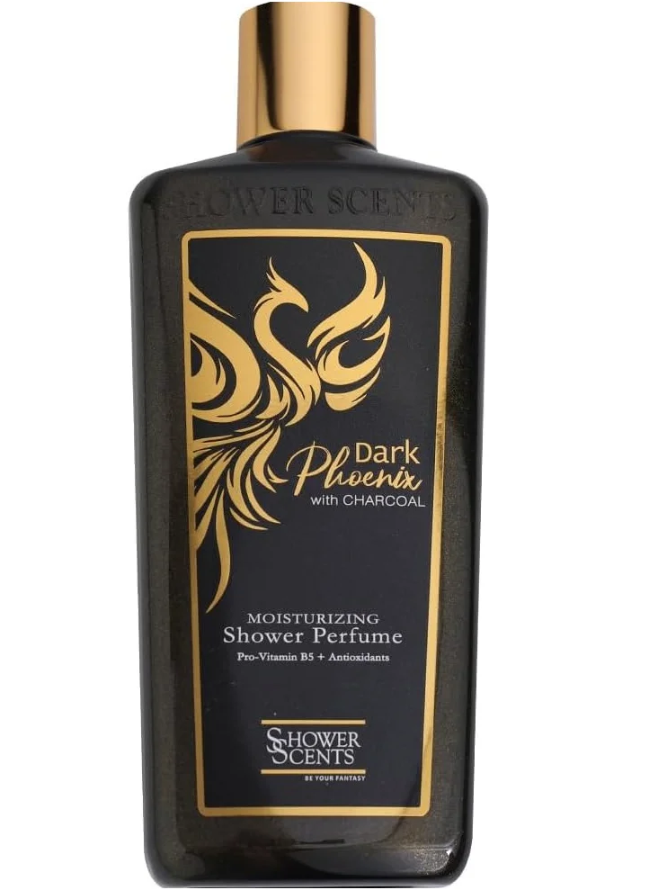 Shower Scents Shower Scents Dark Phoenix Shower Perfume 312 ml - Glittery Texture Shower Gel, Long Lasting Fine Fragrance with Moisturizing Formula, Vitamin E, Pro-Vitamin B5 and Antioxidants