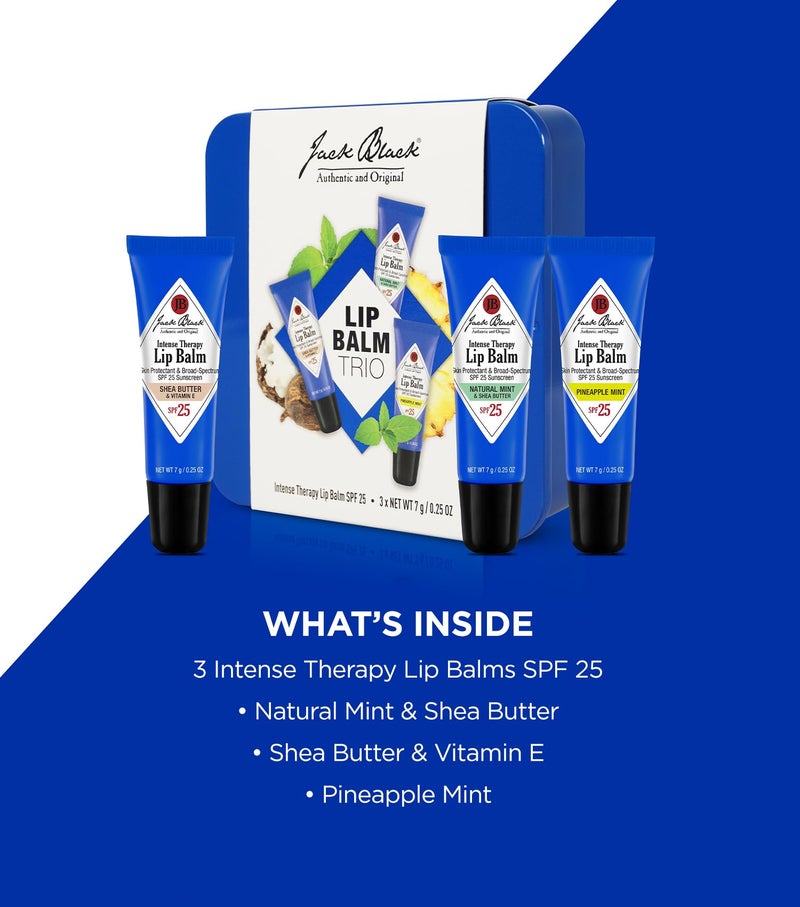 Jack Black Intense Therapy Lip Balm, 0.25-Oz. Trio â€“ SPF 25 Sun Protection, Lip Moisturizer, Hydrating Lip Balm with SPF, Lip Sunscreen to Relieve Dry, Chapped Lips - Image 2