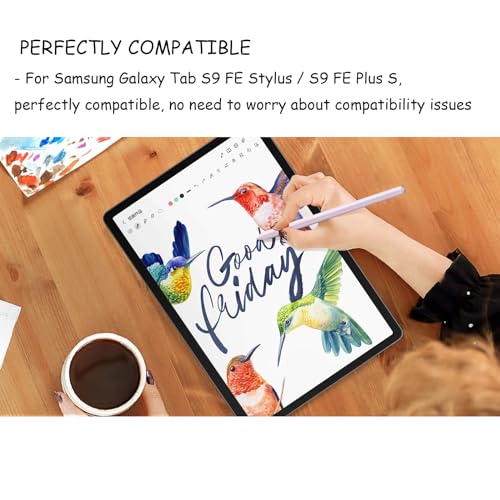 CaoXiong 2 Pcs Tab S9 FE S Pen for Samsung Galaxy Tab S9 FE Stylus Pen Compatible with Samsung Galaxy Tab S9 FE / S9 FE+/S9 FE Plus S Pen(Purple) - Image 3