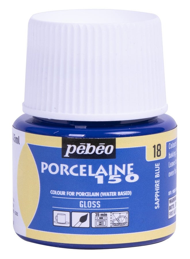 Pebeo Porcelaine 150 Ceramic Paint, 45 ml, Sapphire Blue