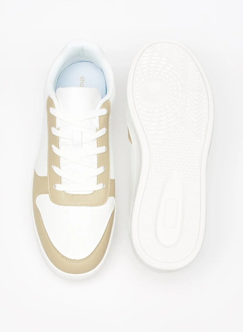 shoexpress Panelled Sneakers with Lace Up Closure