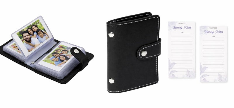 CALVILLE Mini Photo Album +2 Memory Notes Set, 2×3 Instant Film Storage, Compatible with Fujifilm Instax Mini Series Mini 12, Mini 11, Mini 9, Mini 8+, EVO & LiPlay, Kodak & Polaroid ZIP Printer Instant Photos - Image 1