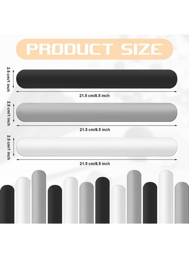 Cunhill 9 Pieces Wrapping Paper Holder Silicone Paper Slap Bands Wrapping Paper Clamps Wrapping Paper Roll Clips For Home Storage Organization, White Black Grey - Image 2