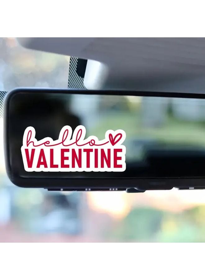 1pc Hello Valentine Red Heart Vinyl Sticker For Car Mirror Home Phone Decor - Image 5