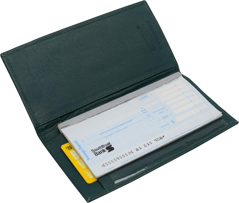 Marshal Genuine Leather Checkbook Cover Case #156-cr (CN Green) - Image 3