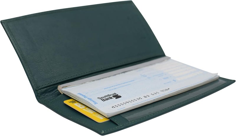 Marshal Genuine Leather Checkbook Cover Case #156-cr (CN Green) - Image 5