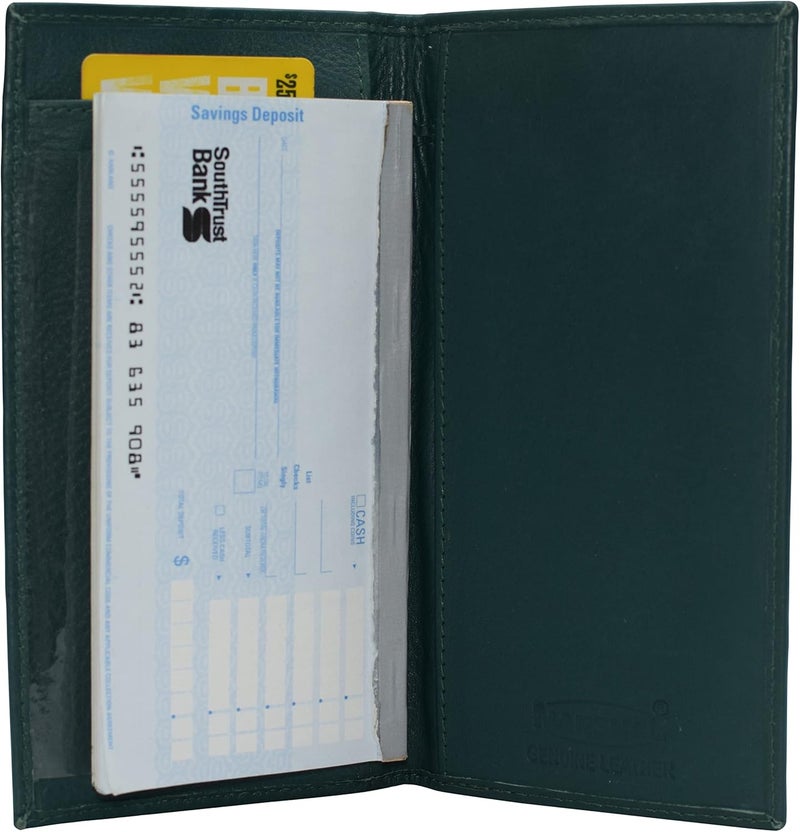 Marshal Genuine Leather Checkbook Cover Case #156-cr (CN Green) - Image 2