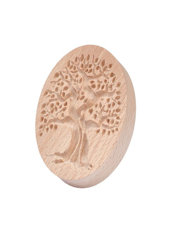 CHGCRAFT Tree of Life Pattern Wooden Clay Stamp for DIY Creation Clay Tool Clay Pottery Tool - Image 1