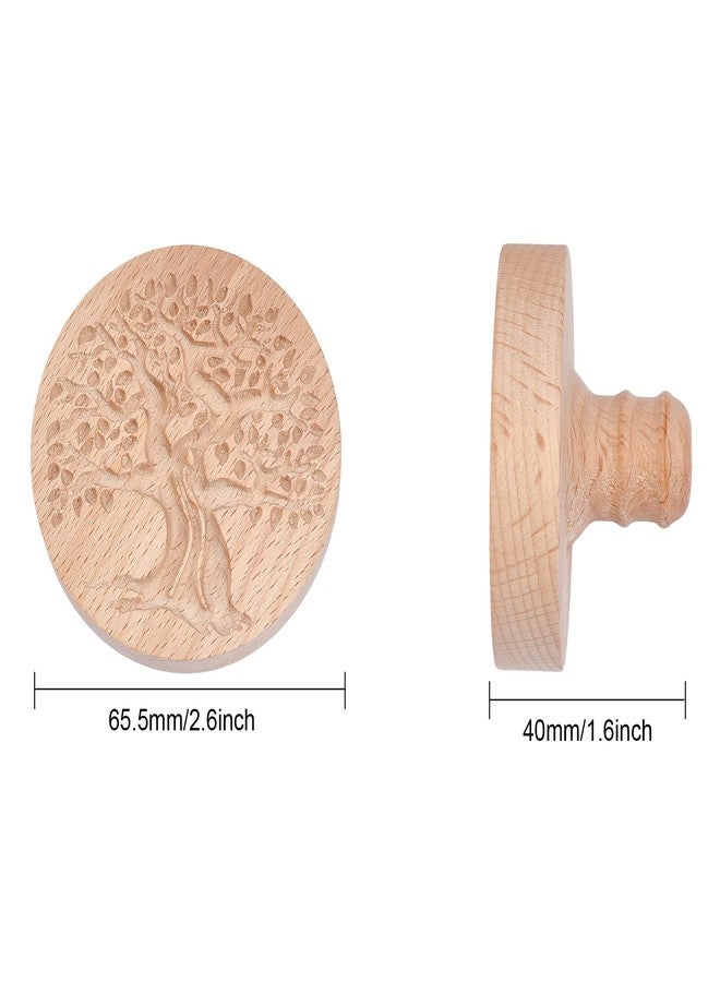 CHGCRAFT Tree of Life Pattern Wooden Clay Stamp for DIY Creation Clay Tool Clay Pottery Tool - Image 2