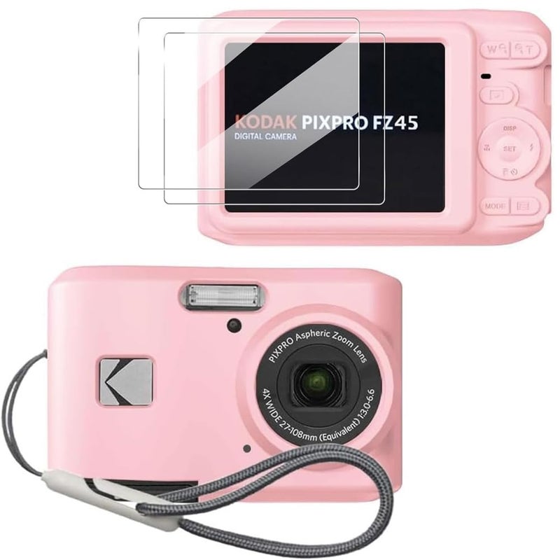 Tedubax Case for Kodak PIXPRO FZ45 Case, Soft Silicone for Kodak PIXPRO FZ45 - Anti-Scratch Slim Fit Lightweight Protective - Pink - Image 1