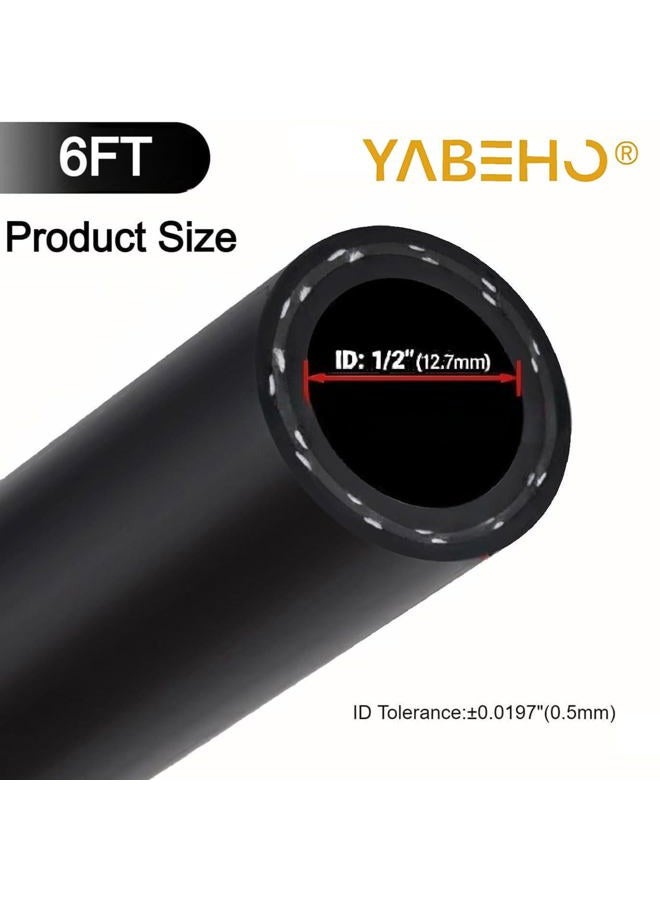 YaBeHo 28490 1/2" Safety Stripe Standard Straight Heater Hose-6' Length - Image 2