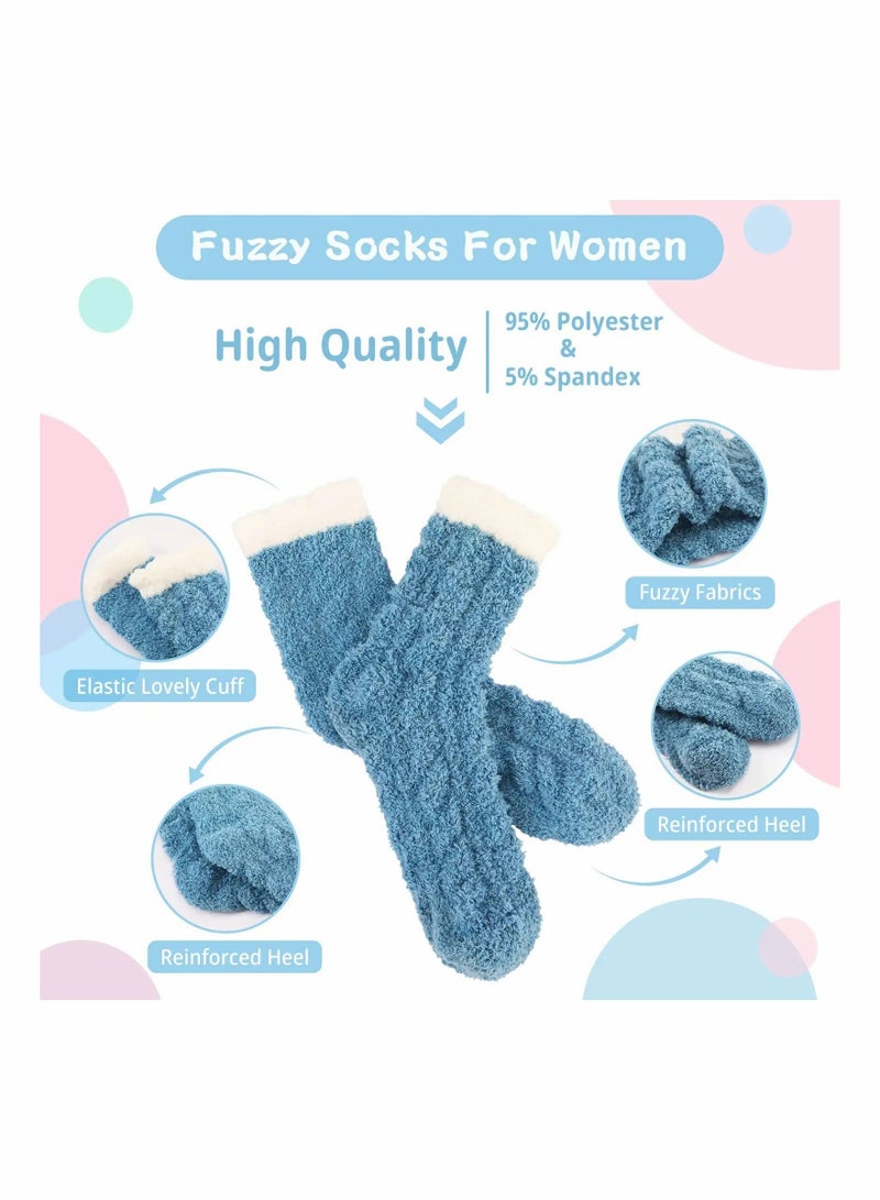 KASTWAVE Fuzzy Socks for Women, 7 Pairs Fluffy Socks Women, Cozy Socks for Women Slipper Socks, Women's Fuzzy Socks Super Soft Comfort of Coral Fleece, Thick Super Warm for Winter Home - Image 4