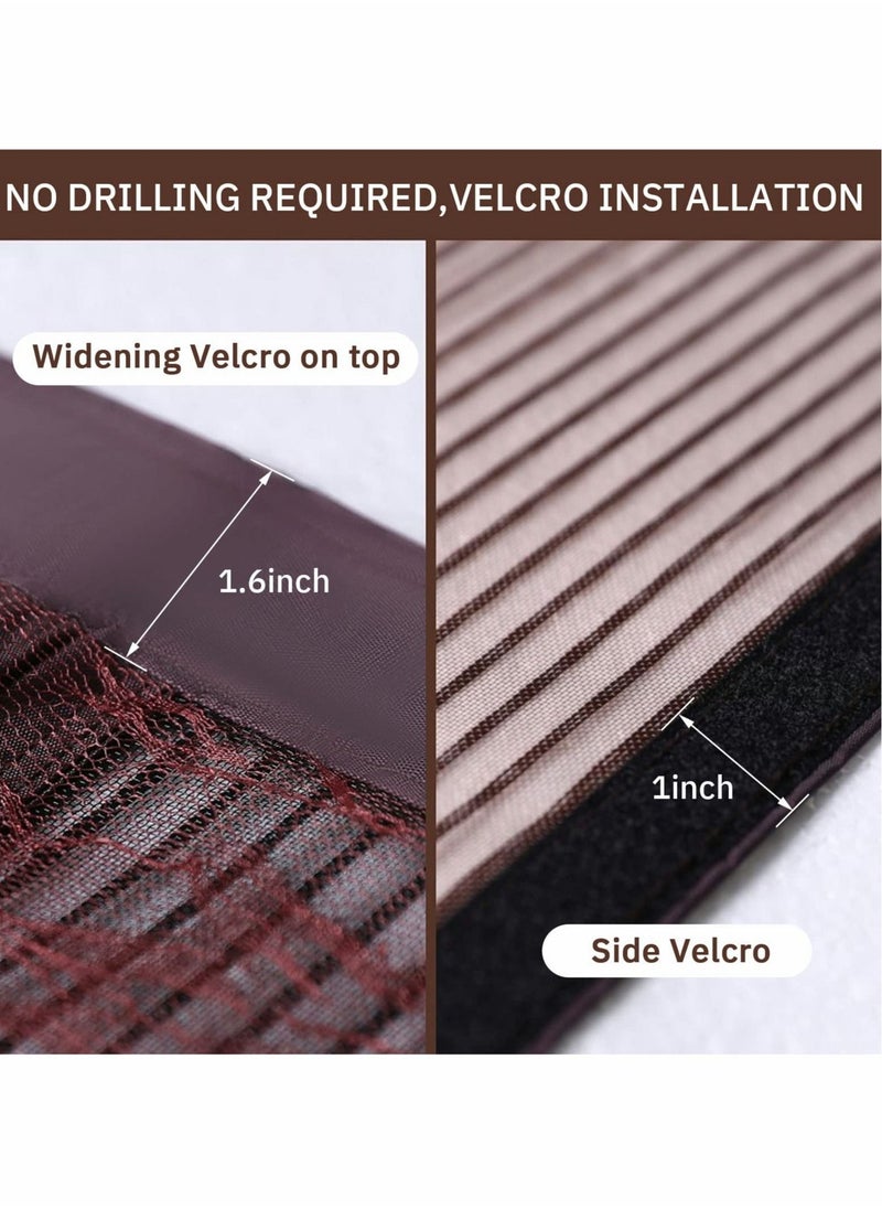 SYOSI - Magnetic Fly Screen Door Retractable Mesh with Magnet Sliding Hands Free Net Friendly Brown - Image 1
