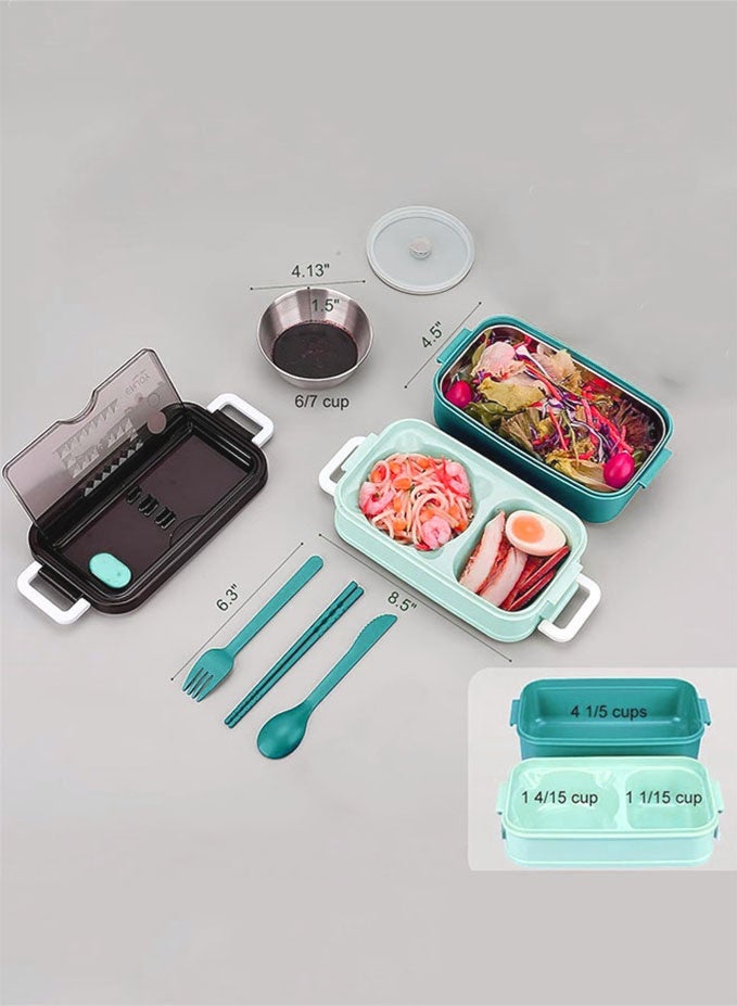1400ml Bento Box Stainless Steel and Insulated Bag Reusable Children and Adult Lunch Box and Carrier Perfect for Work or School - Image 3
