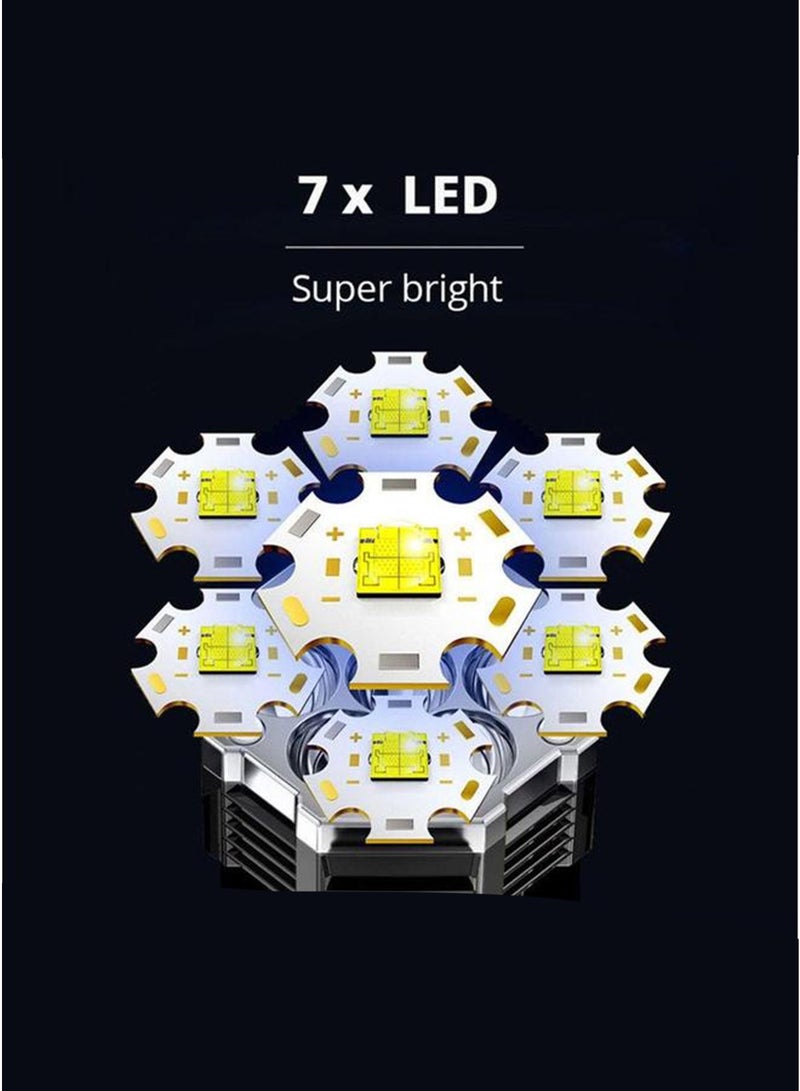 Rechargeable LED Flashlight with COB Side Light, Super Bright Battery Powerd Waterproof Handheld Flashlights - Image 5