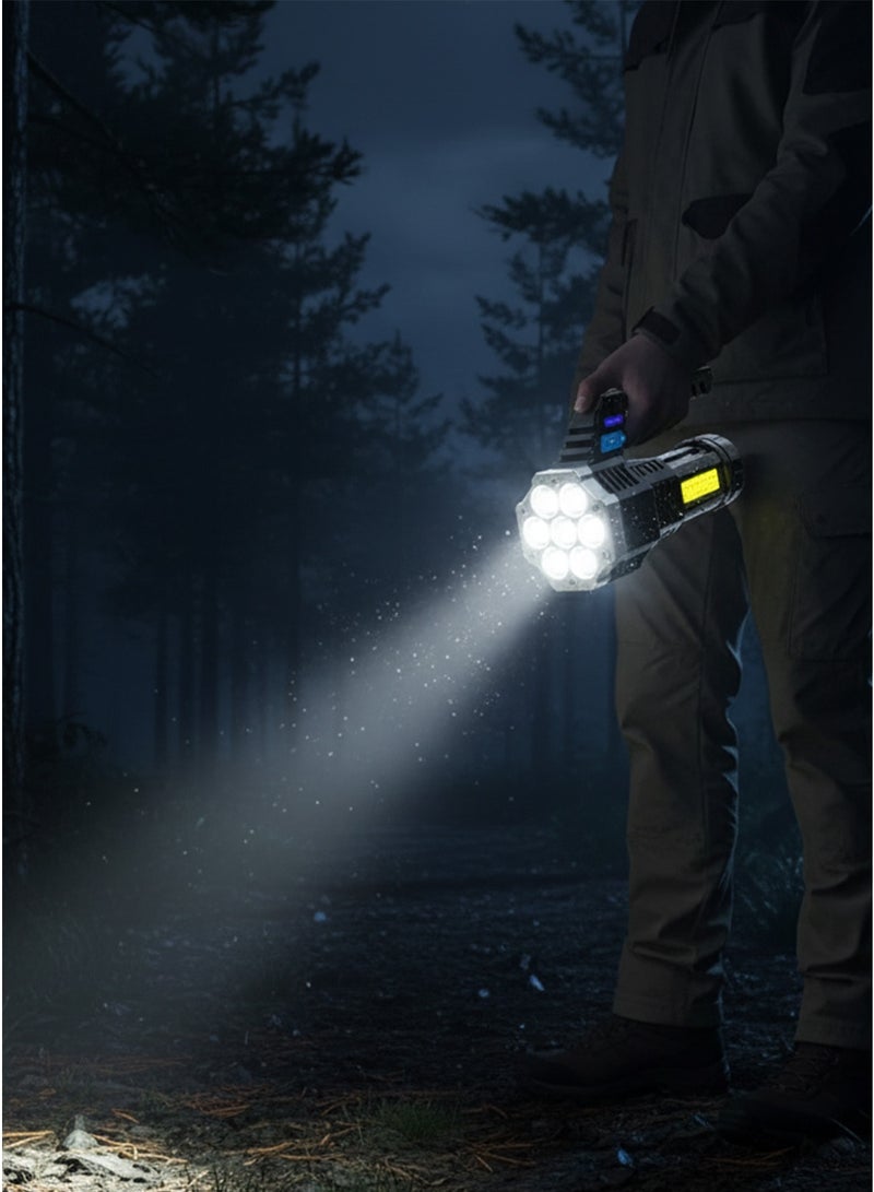 Rechargeable LED Flashlight with COB Side Light, Super Bright Battery Powerd Waterproof Handheld Flashlights - Image 3