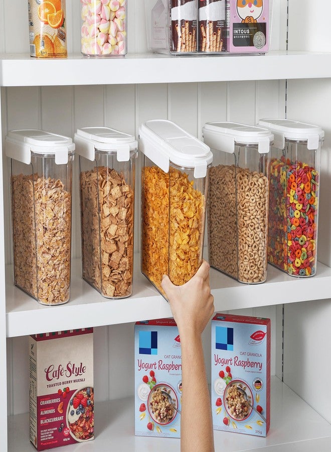 Vtopmart Cereal Containers Set, 3 PCS Airtight Food Storage Container with Flip-Top Lids, Plastic Organizer Dispenser for Kitchen, Pantry Organization (135.2oz/4L) - Image 5